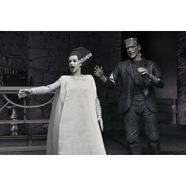 Universal Monsters 2-Pack Action Figure Bride of Frankenstein 90th Anniversary The Monster & His Mate (B&W) 18 cm