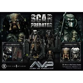 The Alien vs. Predator Museum Masterline Series Statue 1/3 Scar Predator Deluxe Bonus Version 93 cm