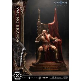 Throne Legacy God of War Series Statue 1/3 Ragnarok Young Thyself Kratos 91 cm