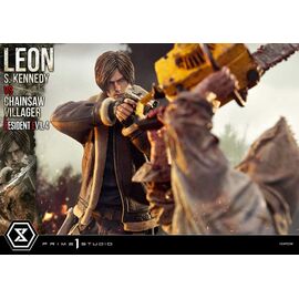 Resident Evil 4 Ultimate Premium Masterline Series Statue 1/4 Leon S. Kennedy vs. Chainsaw Villager 76 cm