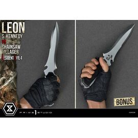 Resident Evil 4 Ultimate Premium Masterline Series Statue 1/4 Leon S. Kennedy vs. Chainsaw Villager Bonus Ver. 76 cm