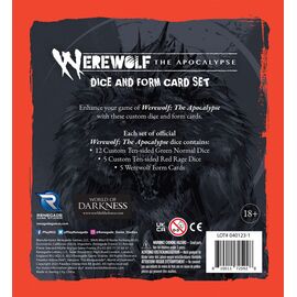Werewolf: The Apocalypse 5th Edition RPG Dice and Form Card set