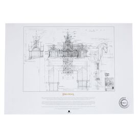 Lord of the Rings Blueprint Art Print The Stable of Edoras 59 x 42 cm