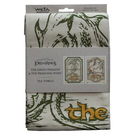 Lord of the Rings Tea Towel 2-Pack Green Dragon & Prancing Pony 69 cm