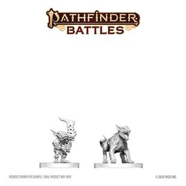 Pathfinder Battles Deep Cuts Unpainted Miniature Goblin Commando & Goblin Dog 13 cm