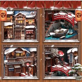 BOOK NOOK KIT - DIY - Kyoto Snow Whisper - 286pc + LED Light