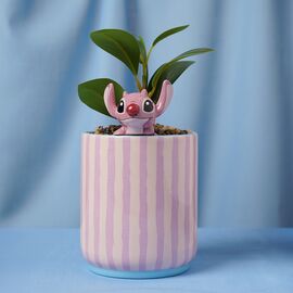 ANGEL - Planter with a Angel 3D Stitch + Faux Plant