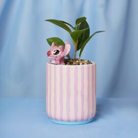 ANGEL - Planter with a Angel 3D Stitch + Faux Plant
