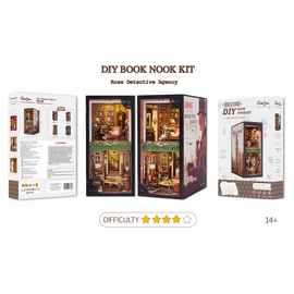 BOOK NOOK KIT - DIY - Rose Detective Agency - 322pc + LED Light