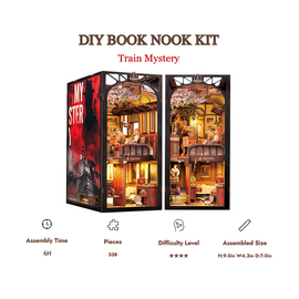 BOOK NOOK KIT - DIY - Mystery Train - 338pc + LED Light