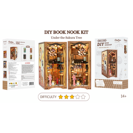 BOOK NOOK KIT - DIY - Under The Sakura Tree - 214pc + LED Light