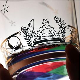 HOWL'S MOVING CASTLE - Howl and Sophie - Engraved glass 8x8x8.9cm