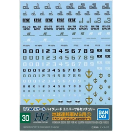 GUNDAM - GUNDAM DECAL 30 - HGUC Multiuse Earth Federation 1