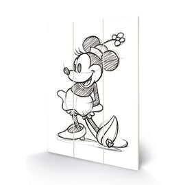DISNEY - Wood Print 20x29.5 - Minnie Mouse Sketched