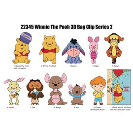WINNIE THE POOH - Series 2 - 3D Foam Bag Clip (Display 24 Pcs)