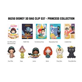 DISNEY PRINCESS - Series 37 - 3D Foam Bag Clip (Display 24 Pcs)