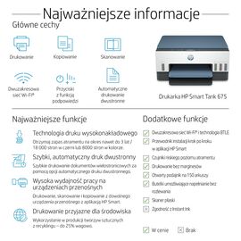 HP Smart Tank 675 All-in-One Thermal inkjet A4 4800 x 1200 DPI 12 ppm Wi-Fi