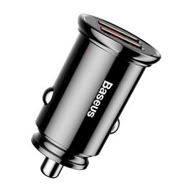 Car charger Baseus Circular 2xUSB QC3.0 5A 30W (black)