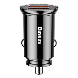 Car charger Baseus Circular 2xUSB QC3.0 5A 30W (black)