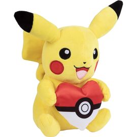 POKEMON - Pikachu with Poke Ball Heart - Plush 20cm