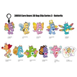 CARE BEARS - Series 3 - 3D Foam Bag Clip (Display 24 Pcs)