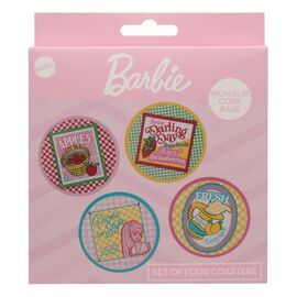 BARBIE - 4 Embossed Metal Coasters
