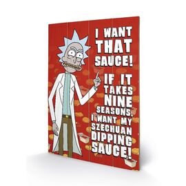 RICK & MORTY - Wood Print 40X59 - Szechuan Sauce