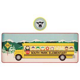 SOUTH PARK - Elementary School Bus - XL Desktop Mat + 1 Coaster