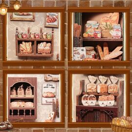 MINIATURE HOUSE - DIY - Mrs. Hunt Bakery - 216pc + LED Light