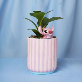 ANGEL - Planter with a Angel 3D Stitch + Faux Plant