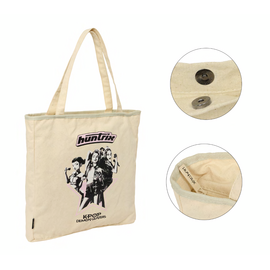 K-POP DEMON HUNTERS - Huntrix - Beige Zipped Tote Bag