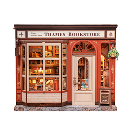 MINIATURE HOUSE - DIY- Thames Bookstore - 343pc + LED Light