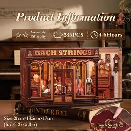 MINIATURE HOUSE - DIY- Bach Strings -285pc + LED Light