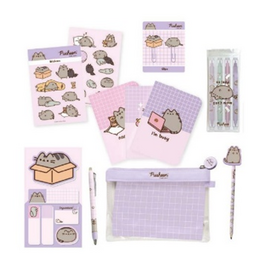 PUSHEEN - Stationery Set with 3 A6 Notebooks - 10pc.