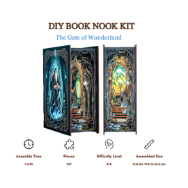 BOOK NOOK KIT - DIY - The Gate of Wonderland - 107pc + LED Light