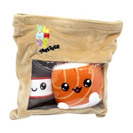 YUMMIES - Uramaki & Soya - 2 plush 15cm in plush take away bag 21x21cm