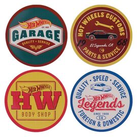 HOT WHEELS - 4 Embossed Metal Coasters