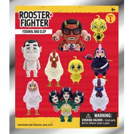 ROOSTER FIGHTER - Series 1 - 3D Foam Bag Clip (Display 24 Pcs)