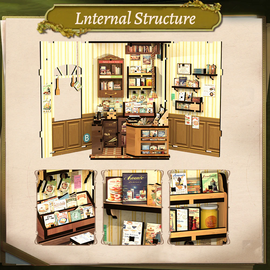 BOOK NOOK KIT - DIY- Cooking Bookstore - 156pc + LED Light