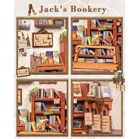 MINIATURE HOUSE - DIY- Jack's Bookery - 330pc + LED Light