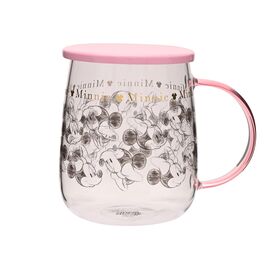 DISNEY - Minnie - Glass Mug with Lid 18oz