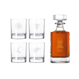 GAME OF THRONES - Set with 4 engraved whiskey glasses