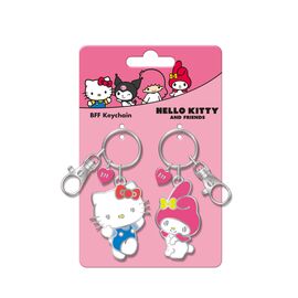 HELLO KITTY & MELODY - Duo Set Metal BFF Keychains