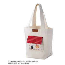 KIKI'S DELIVERY SERVICE - Jiji in middle flowers - Tote bag 26x32x15cm