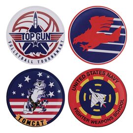 TOP GUN - 4 Embossed Metal Coasters