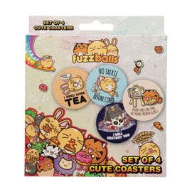 FUZZBALLS - 4 Embossed Metal Coasters