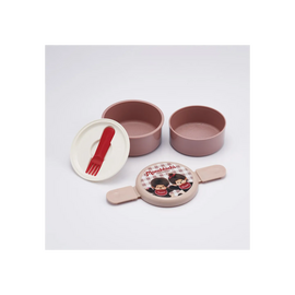 MONCHHICHI - Two Layers Round Shape Lunch Box 230ml + 270ml
