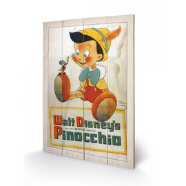 DISNEY - Printing on wood 40X59 - Pinocchio Conscience