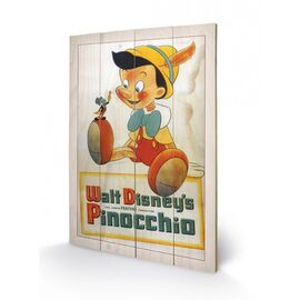 DISNEY - Printing on wood 40X59 - Pinocchio Conscience