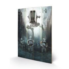 STAR WARS ROGUE ONE - Wood Print 40X59 - Stormtrooper Patrol